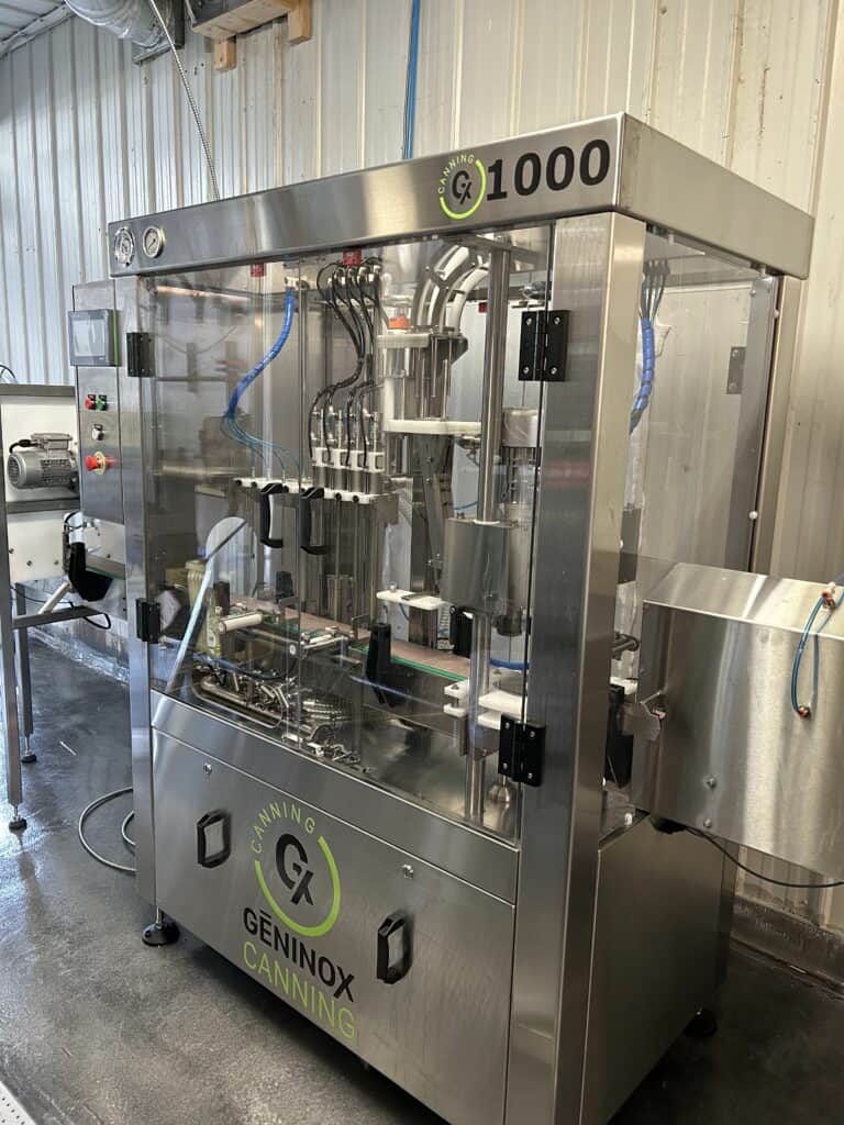 A modern canning machine in a brewery